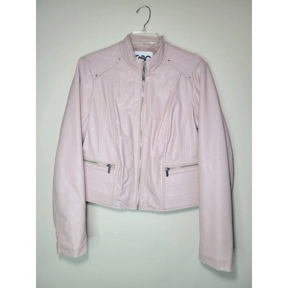 GBG Los Angeles Pink Leather‎ Moto Jacket Sz L